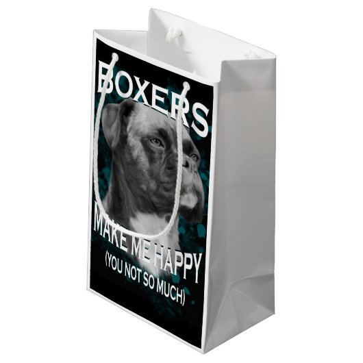 Text von Boxer Dog Animal Liebhaber Kleine Geschenktüte (Rückseite Schrägansicht)