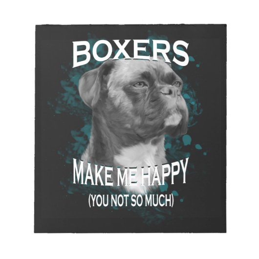 Text von Boxer Dog Animal Liebhaber Notizblock (Vorderseite)