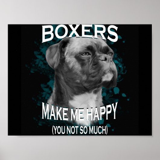 Text von Boxer Dog Animal Liebhaber Poster (Vorne)