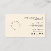Text von Chic Lashes Elfenbein/Braun Visitenkarte (Rückseite)
