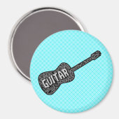 Text von Gitarren-Musiknoten Magnet (Vorderseite/Rückseite)