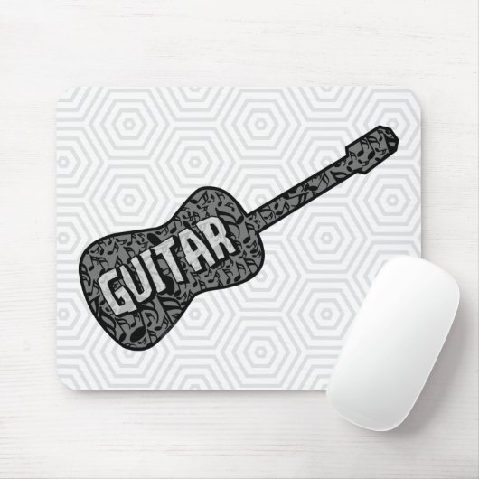 Text von Gitarren-Musiknoten Mousepad (Mit Mouse)