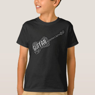 Text von Gitarren-Musiknoten T-Shirt