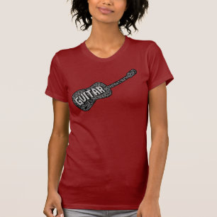 Text von Gitarren-Musiknoten T-Shirt