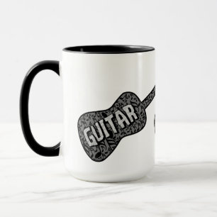 Text von Gitarren-Musiknoten Tasse