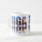 Text von Riga, Lettland Kaffeetasse (Vorderseite Links)
