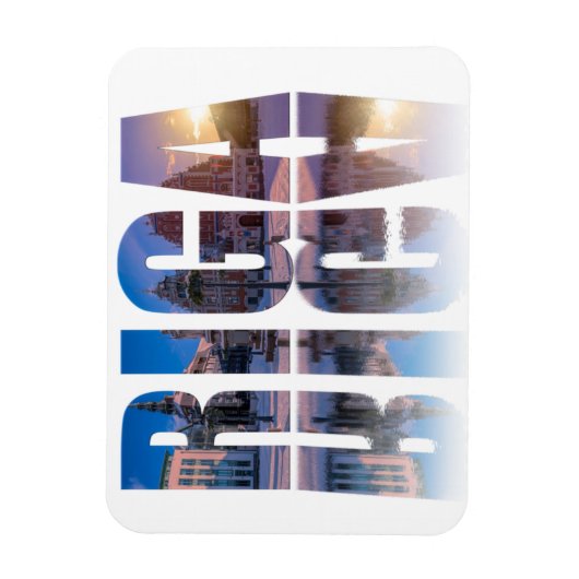 Text von Riga, Lettland Magnet (Vertikal)