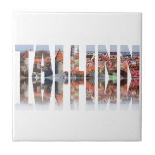 Text von Tallinn aus der Altstadt Fliese