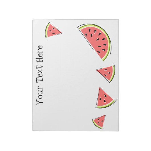 Text von Wassermelonen Notizblock (Rotiert)