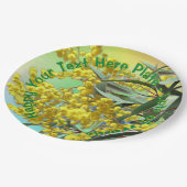 Text Wattle & Gum Blätter Aussie 9" hinzufügen Pappteller (Schrägansicht)