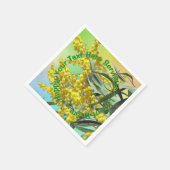 Text Wattle & Gum Blätter Aussie Cocktail hinzufüg Serviette (Ecke)