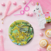 Text Wattle & Gum Blätter Aussie Small 7" hinzufüg Pappteller (Party)