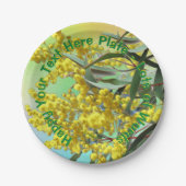 Text Wattle & Gum Blätter Aussie Small 7" hinzufüg Pappteller (Vorderseite)