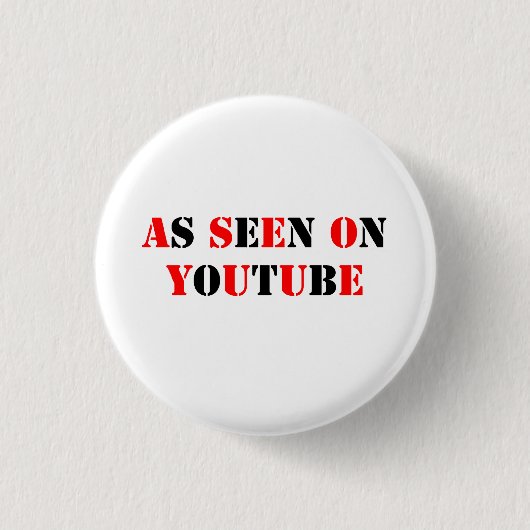 Text wie auf YouTube zu sehen - Rot/Schwarz Button (Vorderseite)
