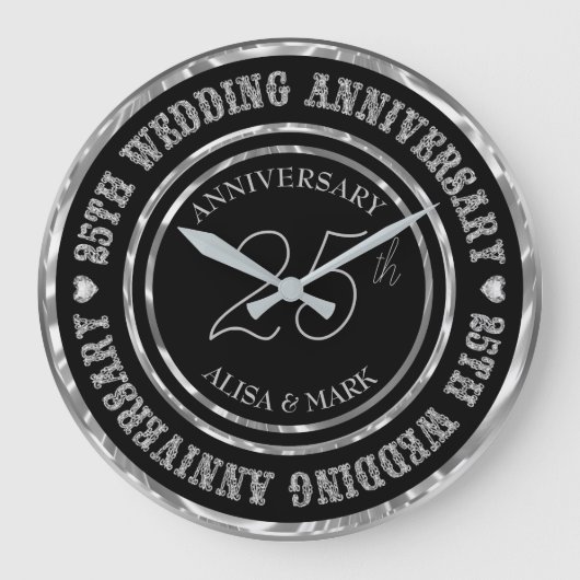 Text zum 25. Jahrestag der Diamanten Große Wanduhr (Vorderseite)