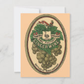 Text zum Bearbeiten alter Ingwer-Weinetiketten Einladung (Vorderseite)