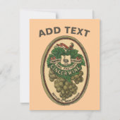 Text zum Bearbeiten alter Ingwer-Weinetiketten Einladung (Vorderseite)