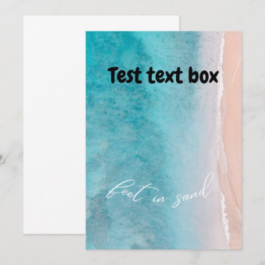 Text zur Beach-Aufforderung Einladung (Vorne/Hinten)