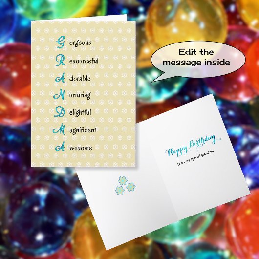 Text zur Geburtstagsbewertung von Oma Karte