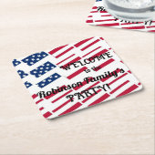 Text zur Kalligraphie der US-amerikanischen Flag T Rechteckiger Pappuntersetzer (angewinkelt)