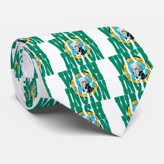 Text zur Staatsflagge in Washington Krawatte (Gerollt)