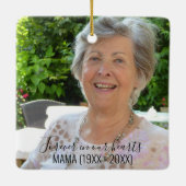 Text-Zwei-Foto-Einfache Erinnerung Keramikornament (Rückseite)