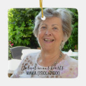 Text-Zwei-Foto-Einfache Erinnerung Keramikornament (Vorderseite)