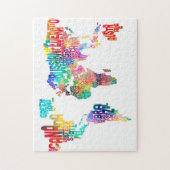 Textabbildung der Welt Puzzle (Vertikal)