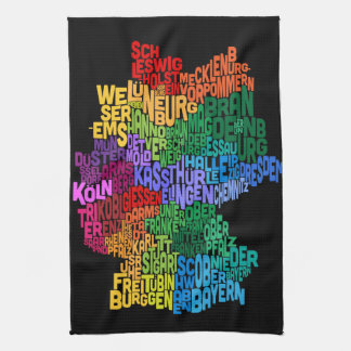 Textabbildung von Deutschland-Karte Küchentuch