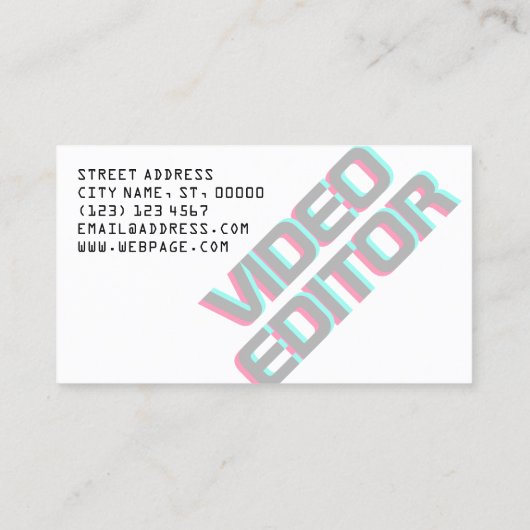 Textabdeckung mit doppelter glitzernder Wirkung Visitenkarte (Rückseite)