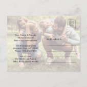 Textänderung der Adresse 4 FotoCollage Bewegend Ankündigungspostkarte (Rückseite)