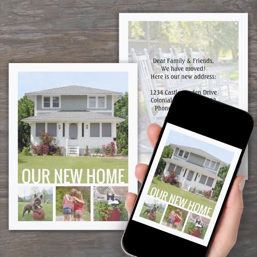 Textänderung der Adresse 5 FotoCollage Bewegend Ankündigung