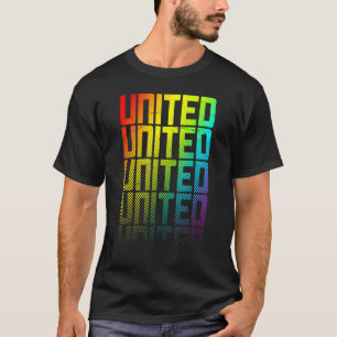 Textanzeige für den Gay Pride "United Lgbtq+" T-Shirt