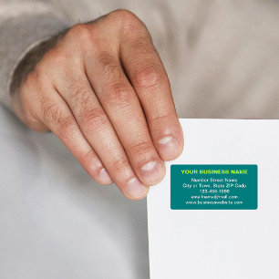 Textbasierte Geschäftsmarke auf Teal-Grün Adresse Adressaufkleber