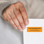 Textbasiertes orangefarbenes Rücksende-Adressetike