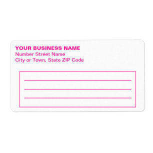 Textbasiertes rosa Geschäftstransportslabel