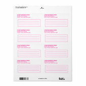 Textbasiertes rosa Geschäftstransportslabel (Vorne)
