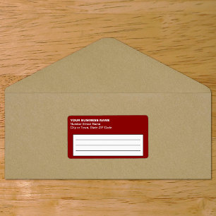 Textbasiertes rotes Geschäftstransportslabel