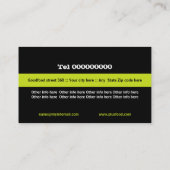 Textbesteck im Restaurant schwarz Limon weiß Visitenkarte (Rückseite)