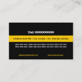 Textbesteck im Restaurant Schwarz-weiß Visitenkarte (Rückseite)