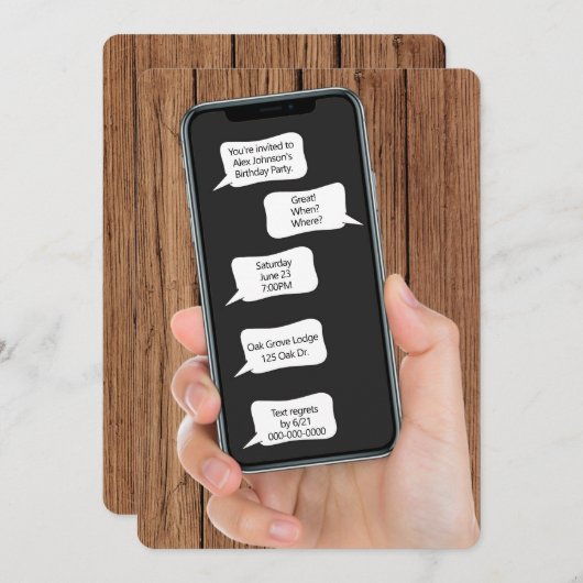 Textblasen für Geburtstagsparty Einladung (Vorne/Hinten)