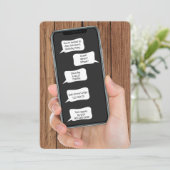 Textblasen für Geburtstagsparty Einladung (Stehend Vorderseite)