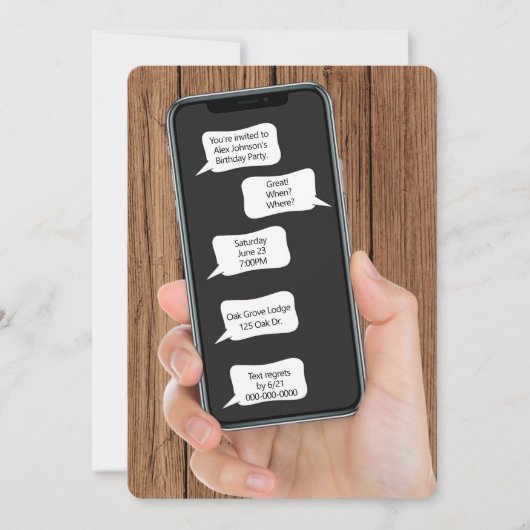 Textblasen für Geburtstagsparty Einladung (Vorderseite)
