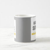 Textdesign der Tasse Behalte Einfach grau und weiß (Mittel)
