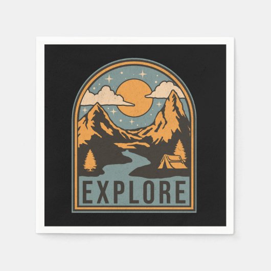 Textdesign erkunden serviette (Vorderseite)