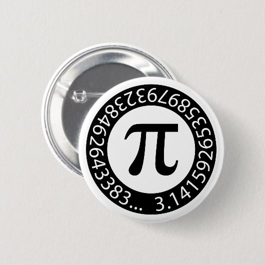 TEXTDESIGN Pi Nummer Mathematisches Symbol Button (Vorne & Hinten)