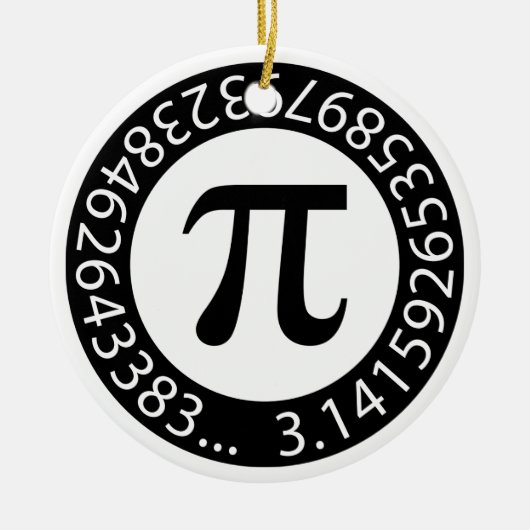 TEXTDESIGN Pi Nummer Mathematisches Symbol Keramik Ornament (Vorne)