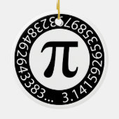 TEXTDESIGN Pi Nummer Mathematisches Symbol Keramik Ornament (Hinten)