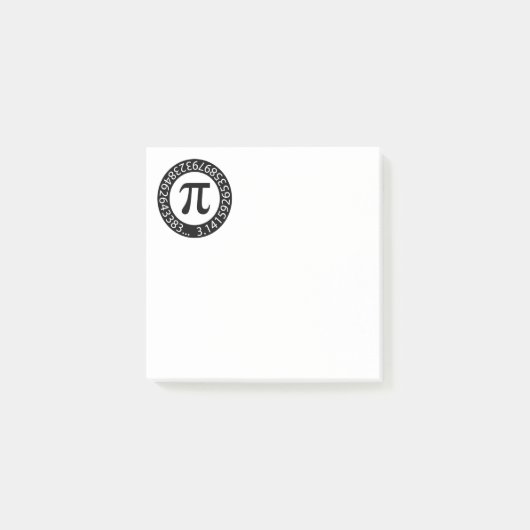 TEXTDESIGN Pi Nummer Mathematisches Symbol Post-it Klebezettel (Vorderseite)