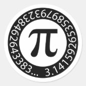 TEXTDESIGN Pi Nummer Mathematisches Symbol Runder Aufkleber (Vorderseite)